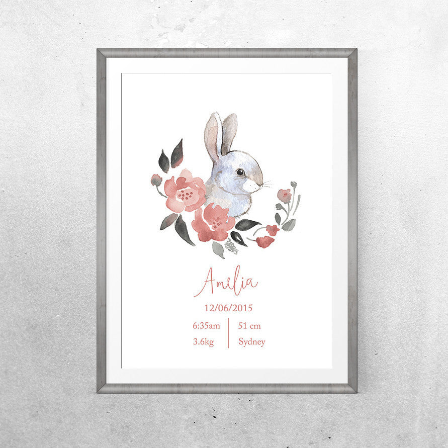Personalised Baby Name - Pink Bunny (scs) - Special - One Tiny Tribe - 1