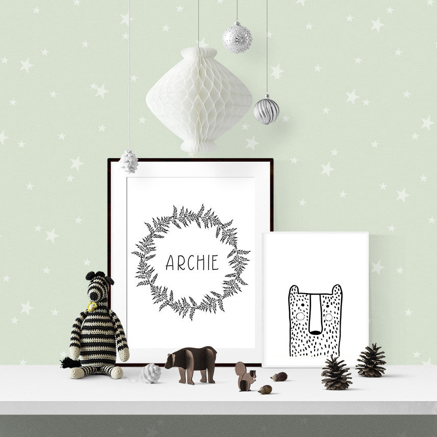 Monochrome name wreath - Printable - One Tiny Tribe  - 2