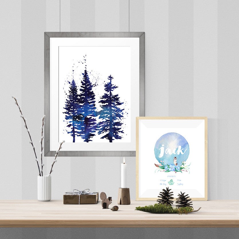 Messy forest lair for bear and hare - Print - One Tiny Tribe - 3