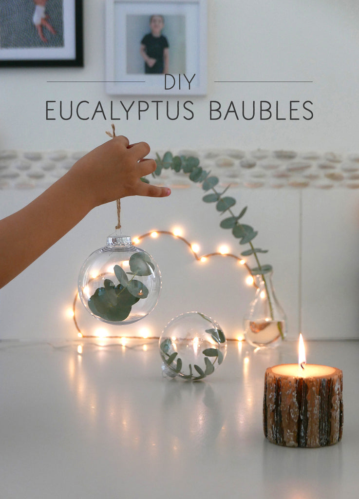 DIY Eucalyptus Christmas Baubles