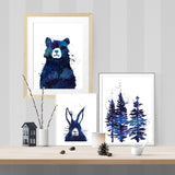 Messy forest lair for bear and hare - Print - One Tiny Tribe  - 2