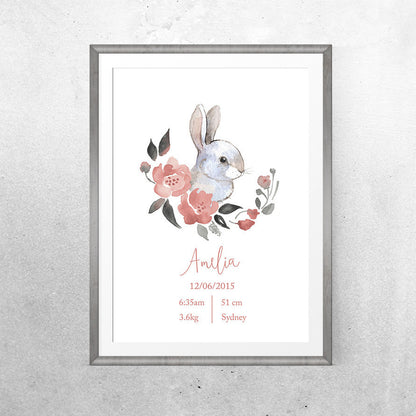 Personalised Baby Name - Pink Bunny (scs) - Special - One Tiny Tribe  - 1