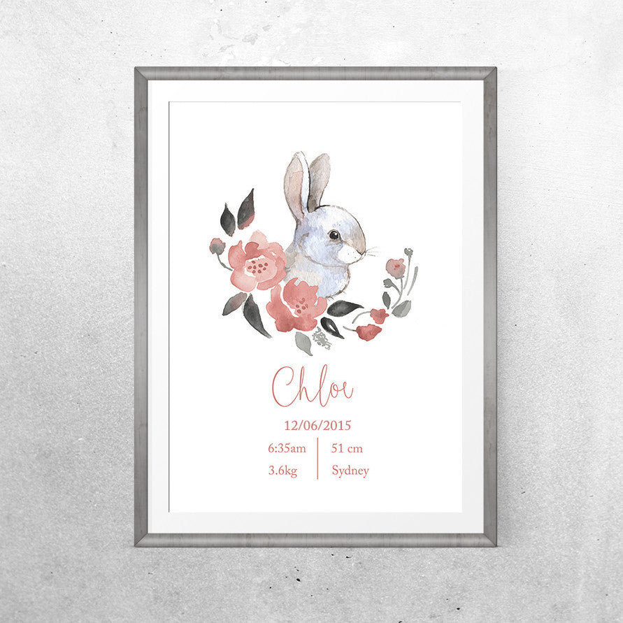Personalised Baby Name - Pink Bunny (scs) - Special - One Tiny Tribe  - 2