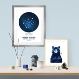 Constellations Birth Print - Personalised Zodiac - Print - One Tiny Tribe  - 2