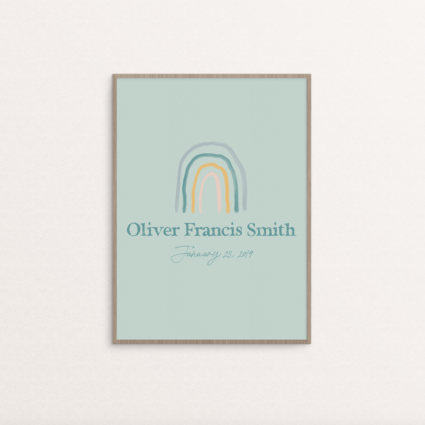 [Personalised] Rainbow Birth Printable