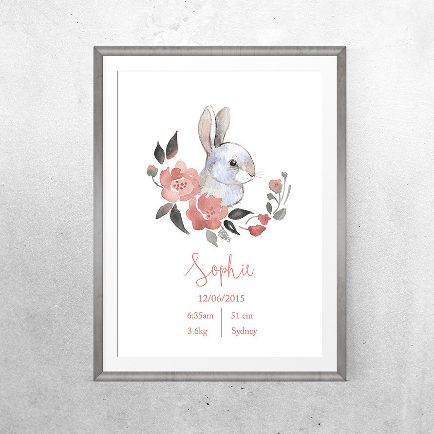 Personalised Baby Name - Pink Bunny (scs) - Special - One Tiny Tribe  - 4