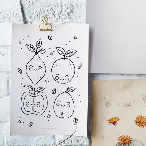 Colour Me In Fruit