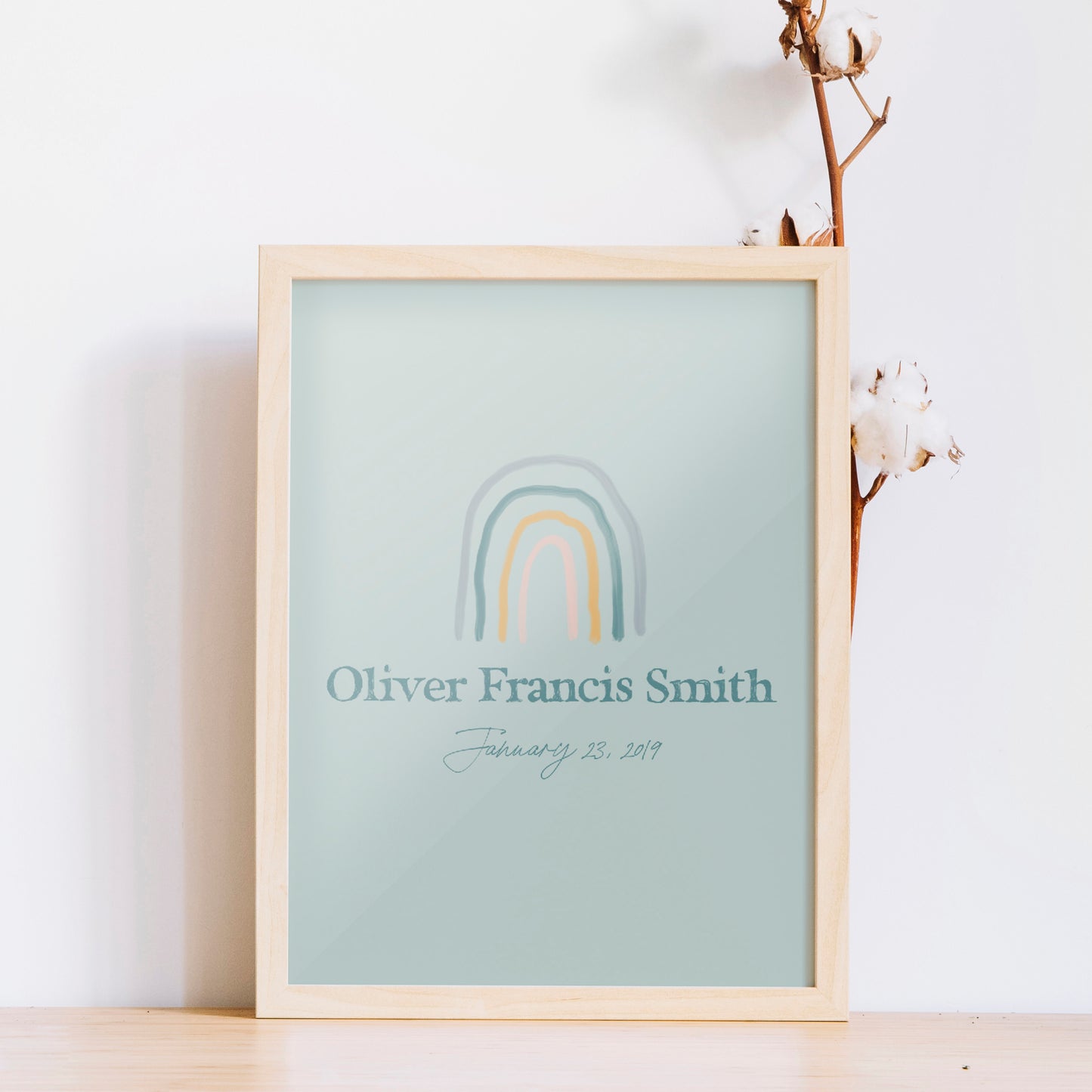 [Personalised] Rainbow Birth Printable