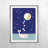 The whale & the moon - Print - One Tiny Tribe  - 1