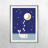 The whale & the moon - Print - One Tiny Tribe  - 1